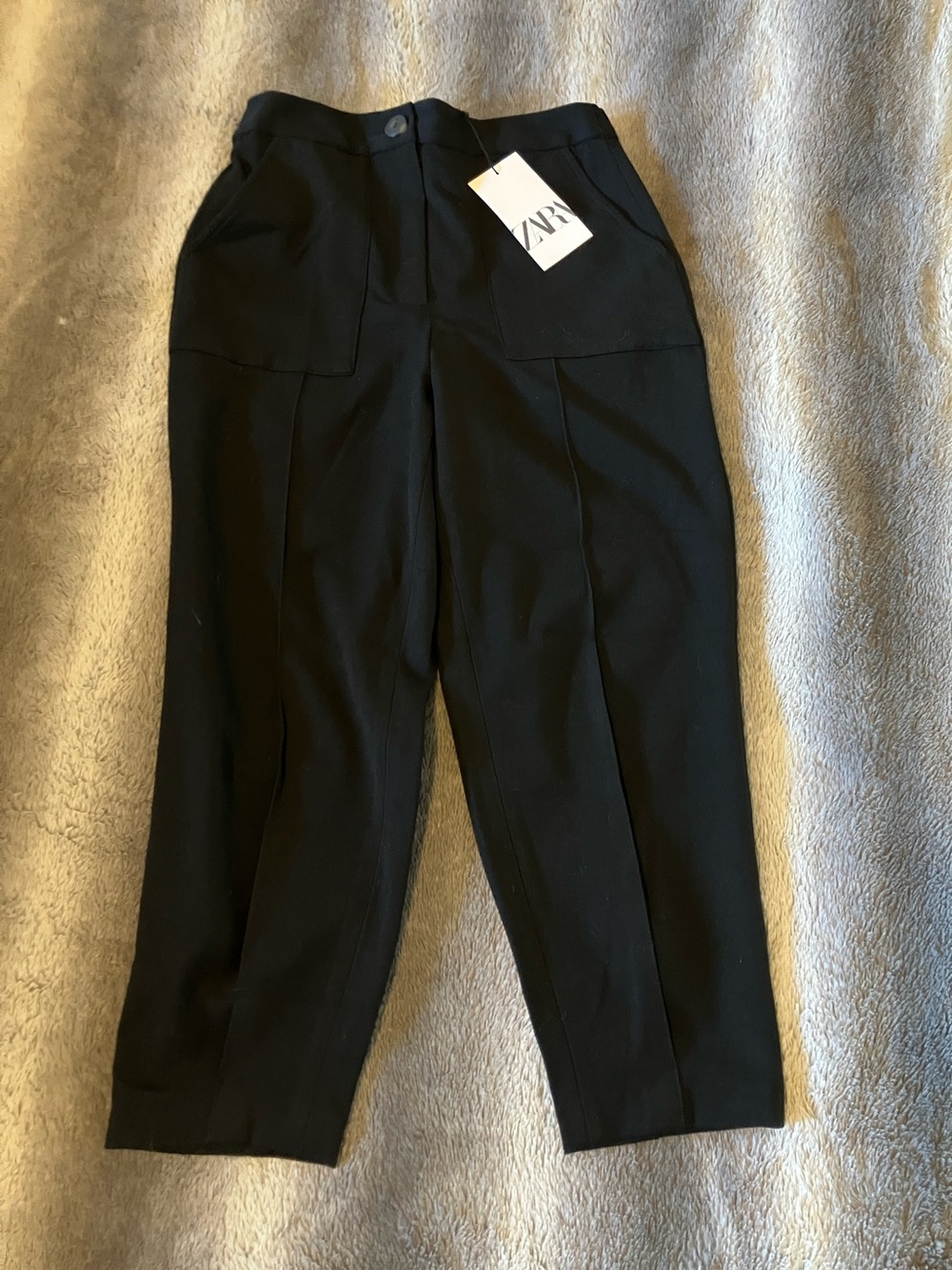 Zara Black Cropped Tailored Ankle Pants